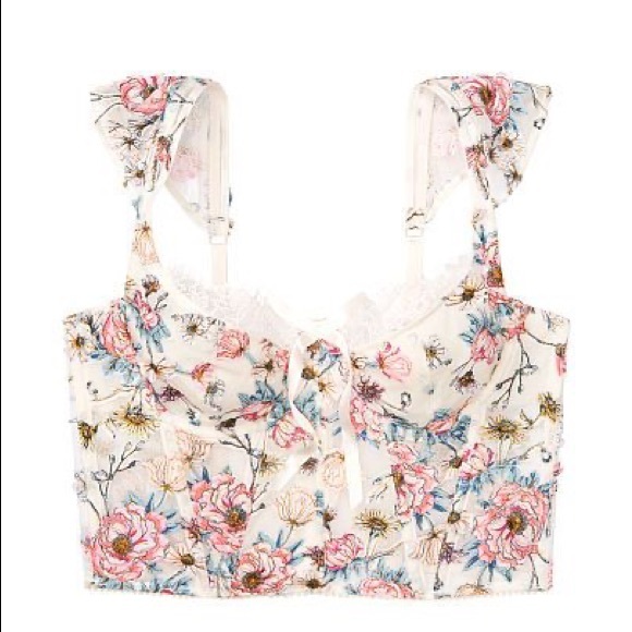 Victoria's Secret | Tops | Victoria Secret White Floral Bustier | Poshmark